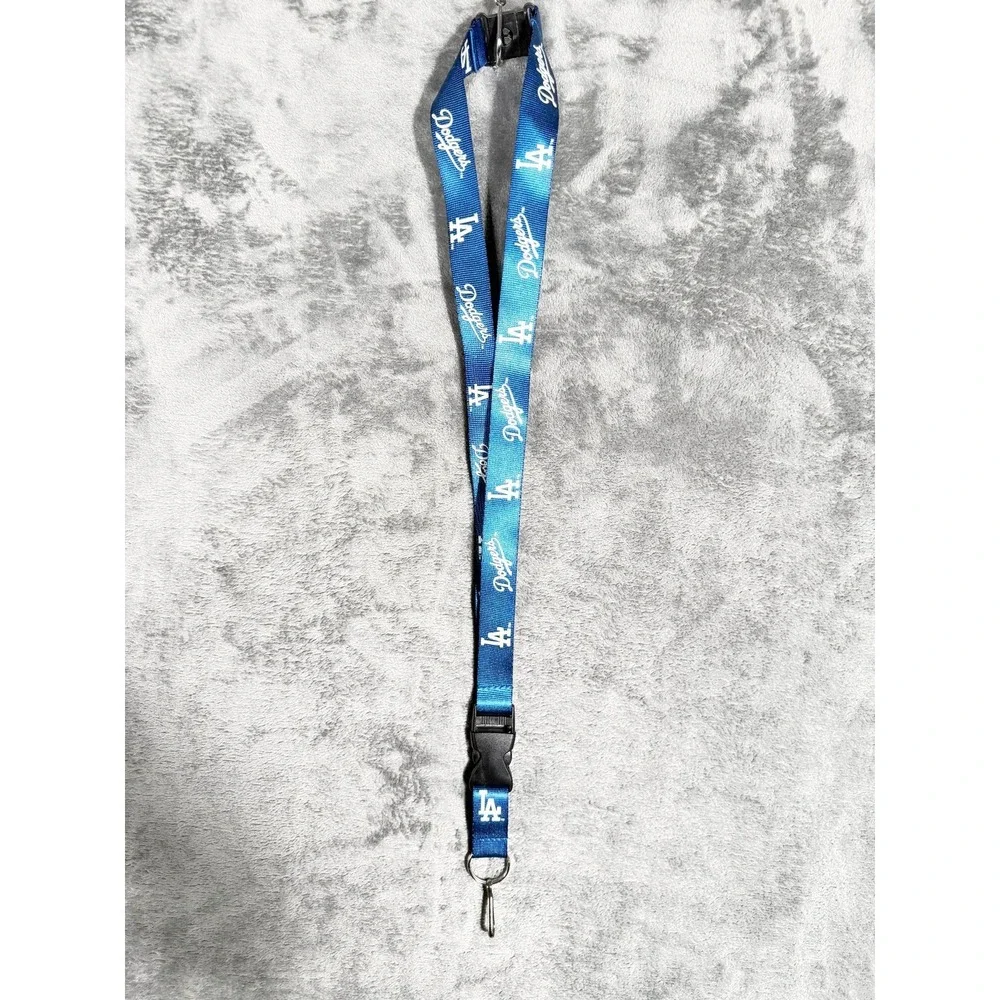 Dodgers Lanyard MLB Baseball Blue White Detachable Clip Keychain ID Holder